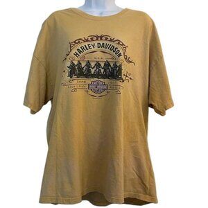 Vintage 2004 Harley-Davidson Las Vegas Nevada‎ Yellow Tee with Classic Logo, 2XL